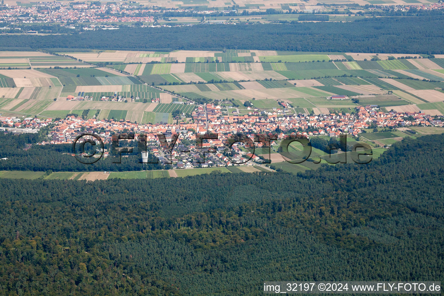 Du sud à Hatzenbühl dans le département Rhénanie-Palatinat, Allemagne d'en haut