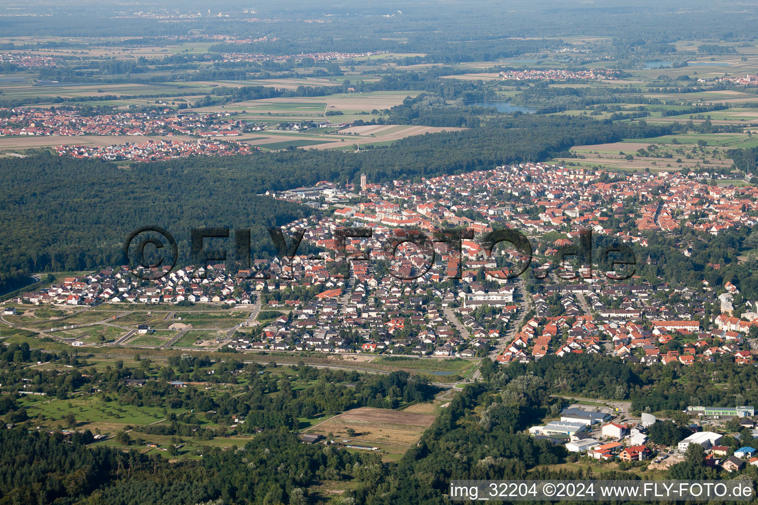 Photographie aérienne de Du nord à Wörth am Rhein dans le département Rhénanie-Palatinat, Allemagne