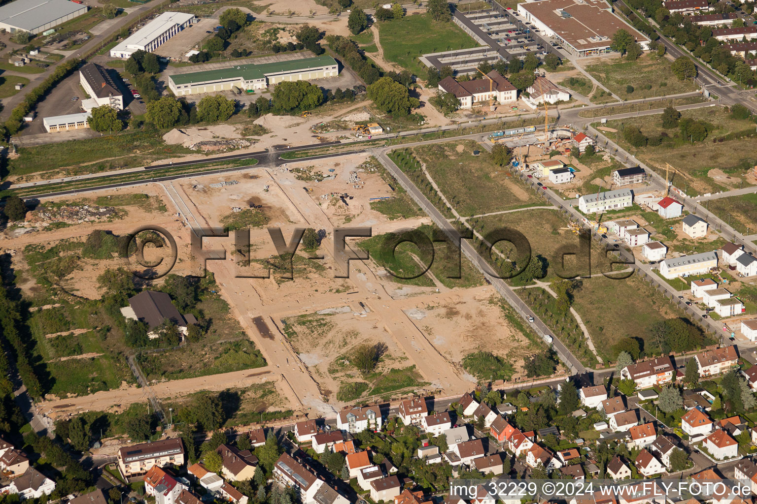 Quartier Knielingen in Karlsruhe dans le département Bade-Wurtemberg, Allemagne hors des airs