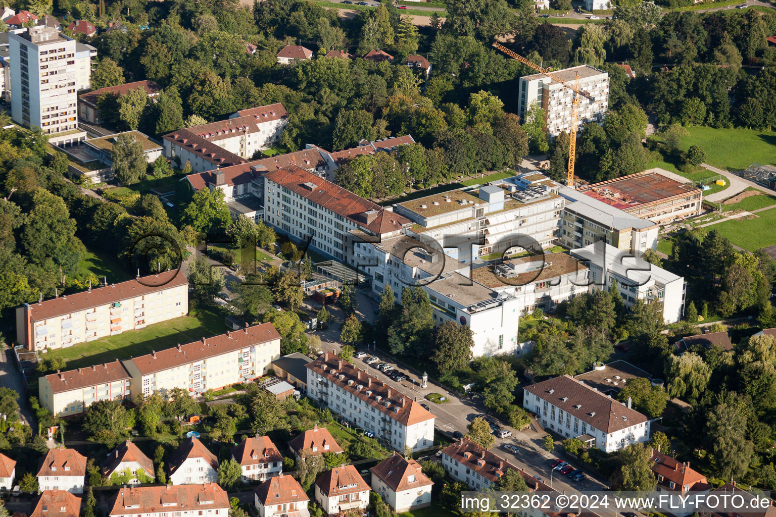 Vue oblique de Diaconesse KH à le quartier Rüppurr in Karlsruhe dans le département Bade-Wurtemberg, Allemagne