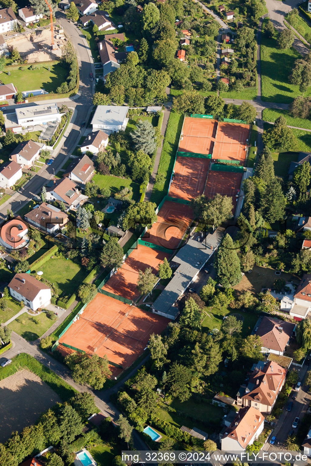 Vue oblique de TC Rüppurr 1929 eV à le quartier Rüppurr in Karlsruhe dans le département Bade-Wurtemberg, Allemagne