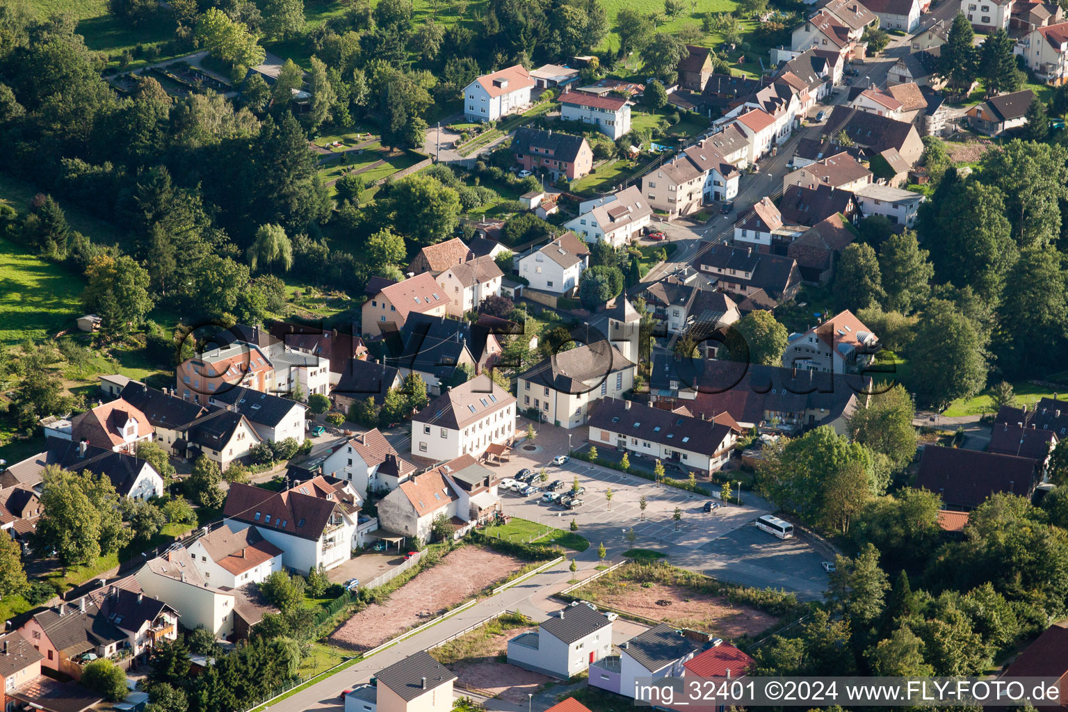 Quartier Auerbach in Karlsbad dans le département Bade-Wurtemberg, Allemagne d'en haut