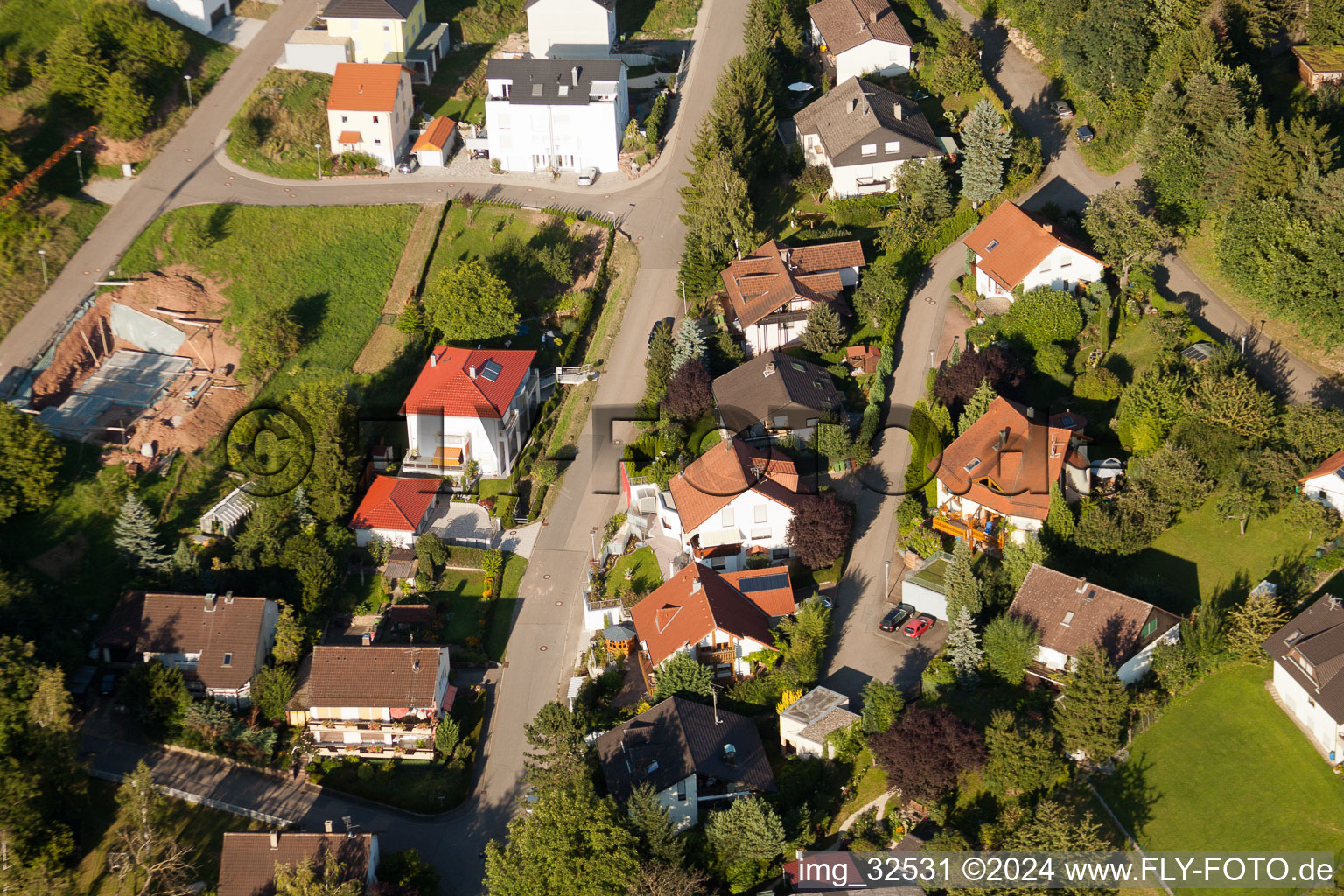 Vue aérienne de Keltern dans le département Bade-Wurtemberg, Allemagne