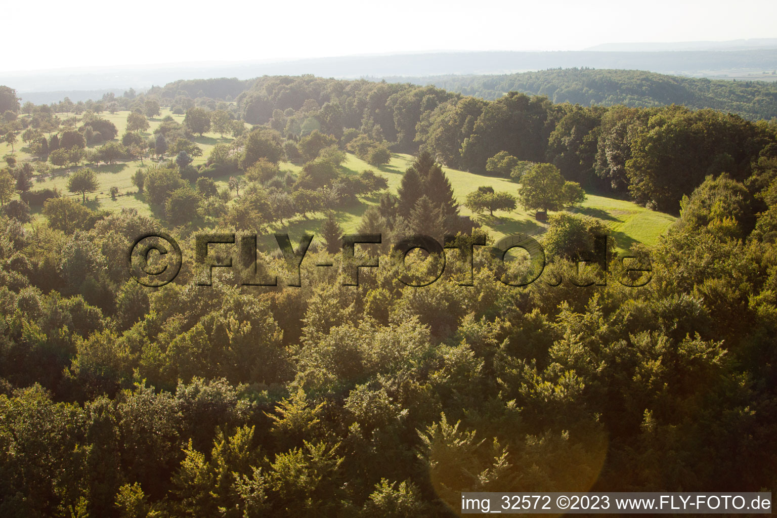 Enregistrement par drone de Réserve naturelle de Kettelbachtal à Gräfenhausen dans le département Bade-Wurtemberg, Allemagne