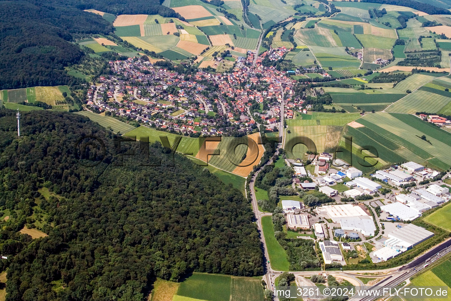 Vue aérienne de Quartier Dühren in Sinsheim dans le département Bade-Wurtemberg, Allemagne