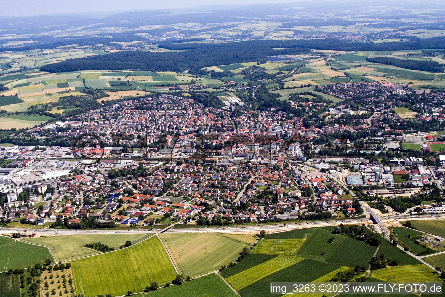 Vue aérienne de Sinsheim dans le département Bade-Wurtemberg, Allemagne