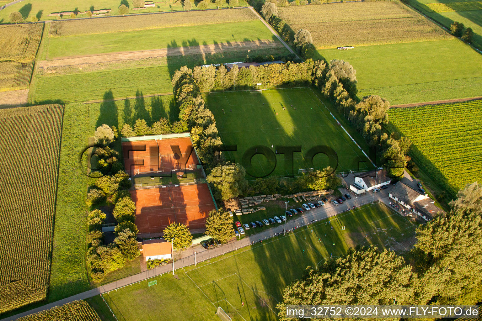 Enregistrement par drone de Terrains de sport à Minfeld dans le département Rhénanie-Palatinat, Allemagne