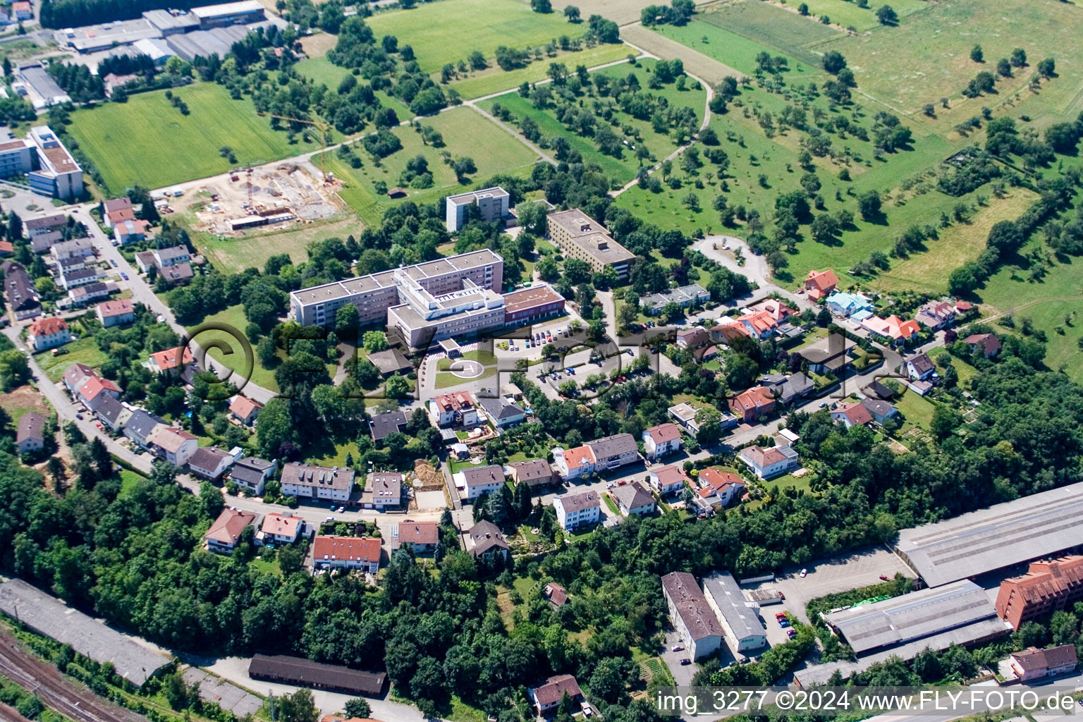 Vue aérienne de Terrain de l'hôpital Bretten à Bretten dans le département Bade-Wurtemberg, Allemagne