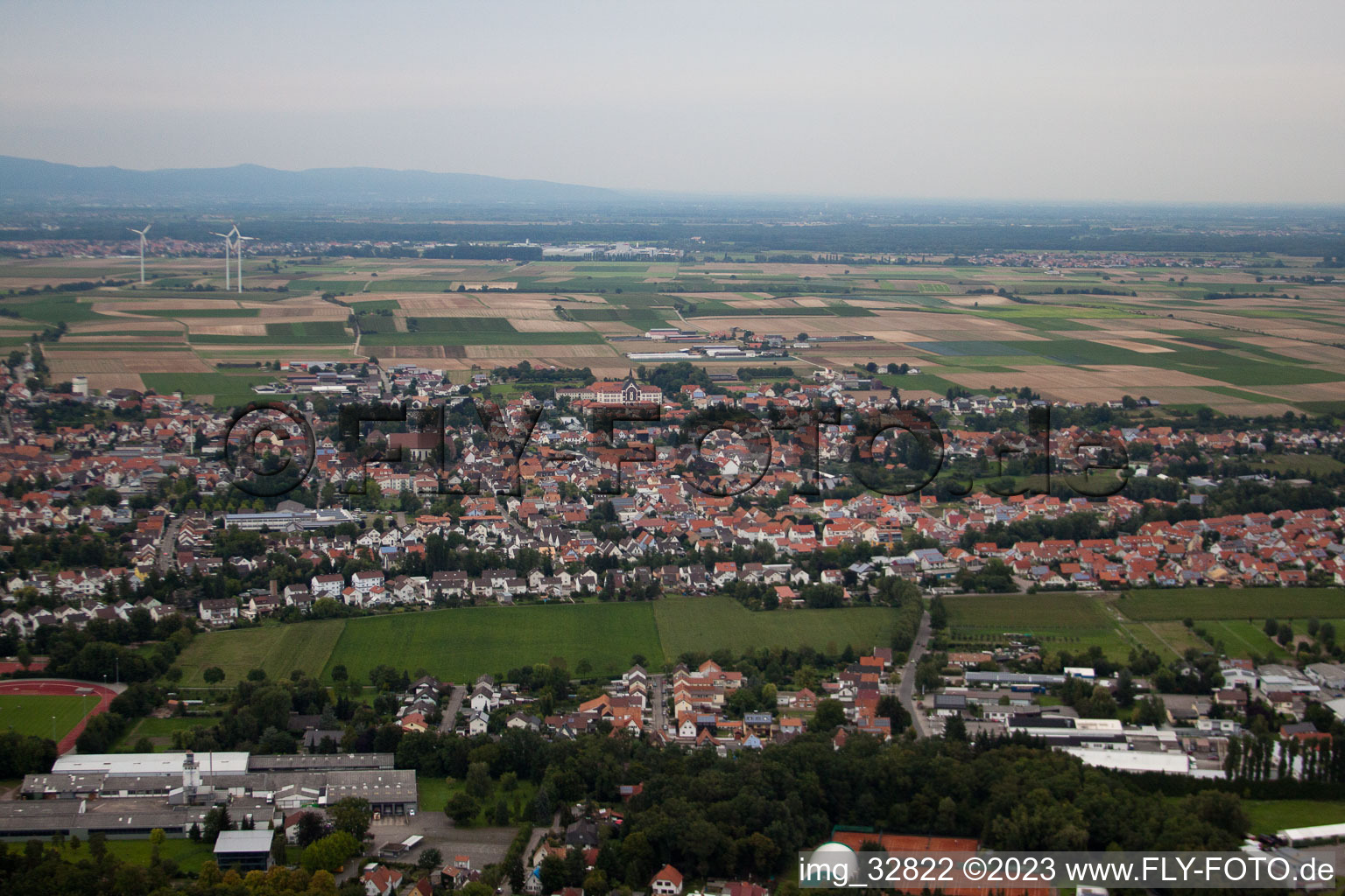 Quartier Herxheim in Herxheim bei Landau dans le département Rhénanie-Palatinat, Allemagne depuis l'avion