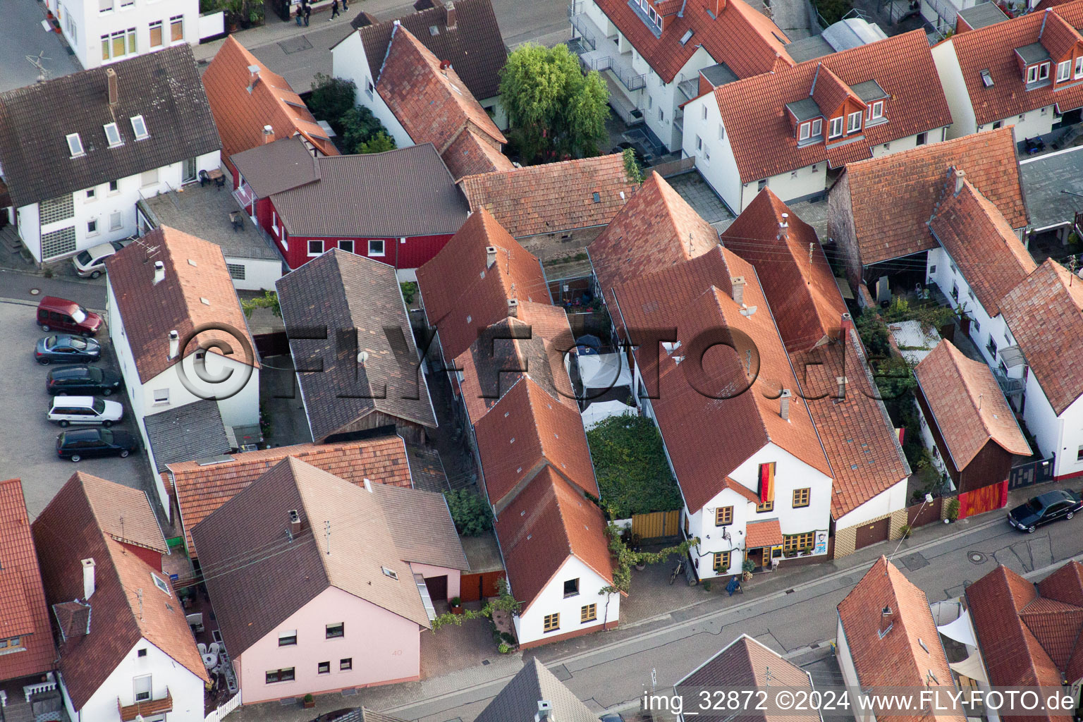 Juiststraße, restaurant Zum Schlodderr à Kandel dans le département Rhénanie-Palatinat, Allemagne d'en haut