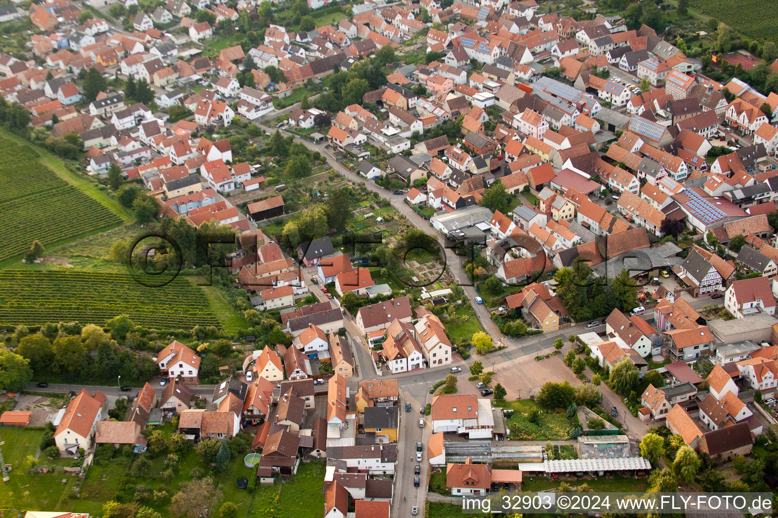 Insheim dans le département Rhénanie-Palatinat, Allemagne vue d'en haut