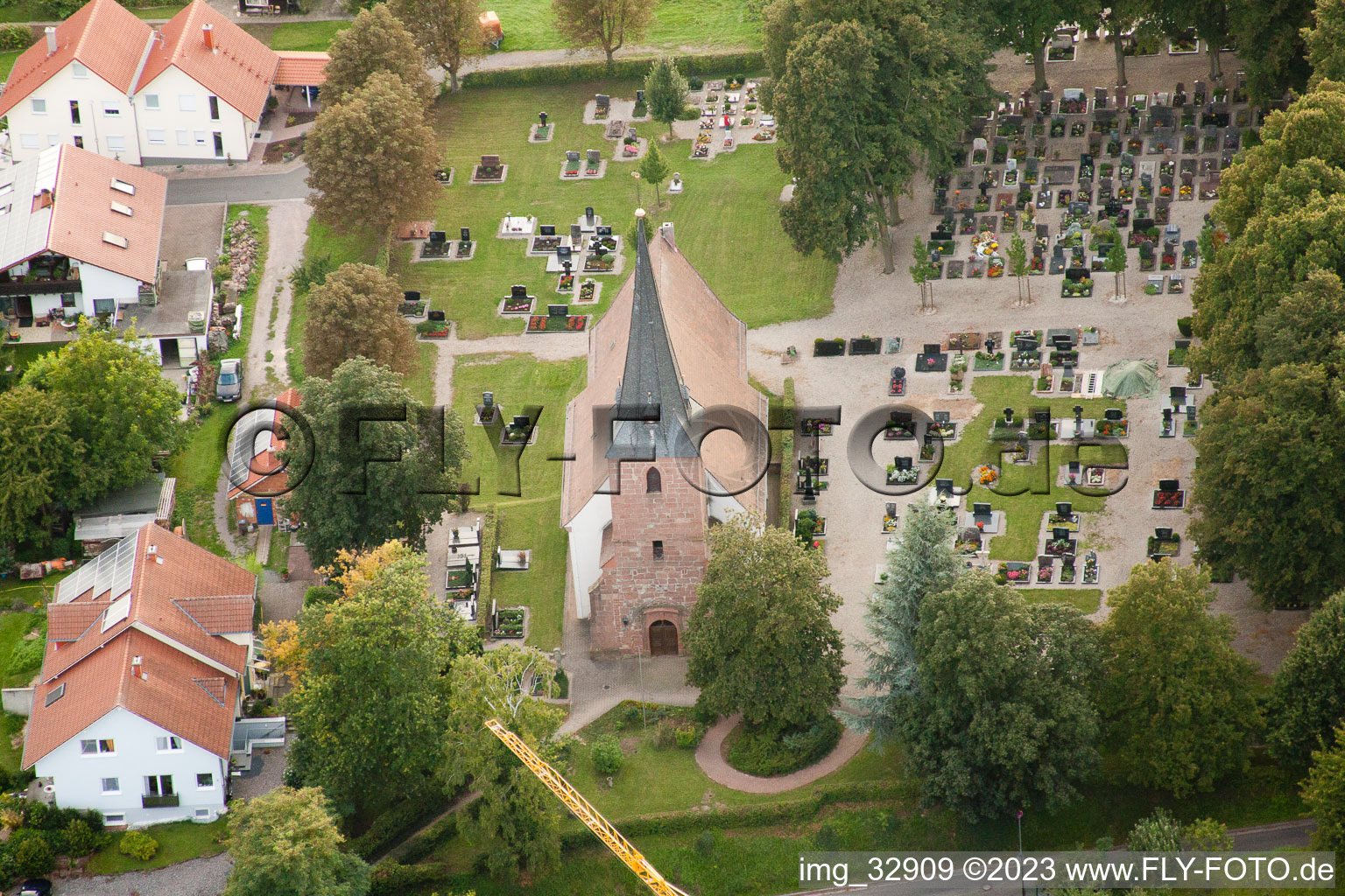 Photographie aérienne de Église à Insheim dans le département Rhénanie-Palatinat, Allemagne