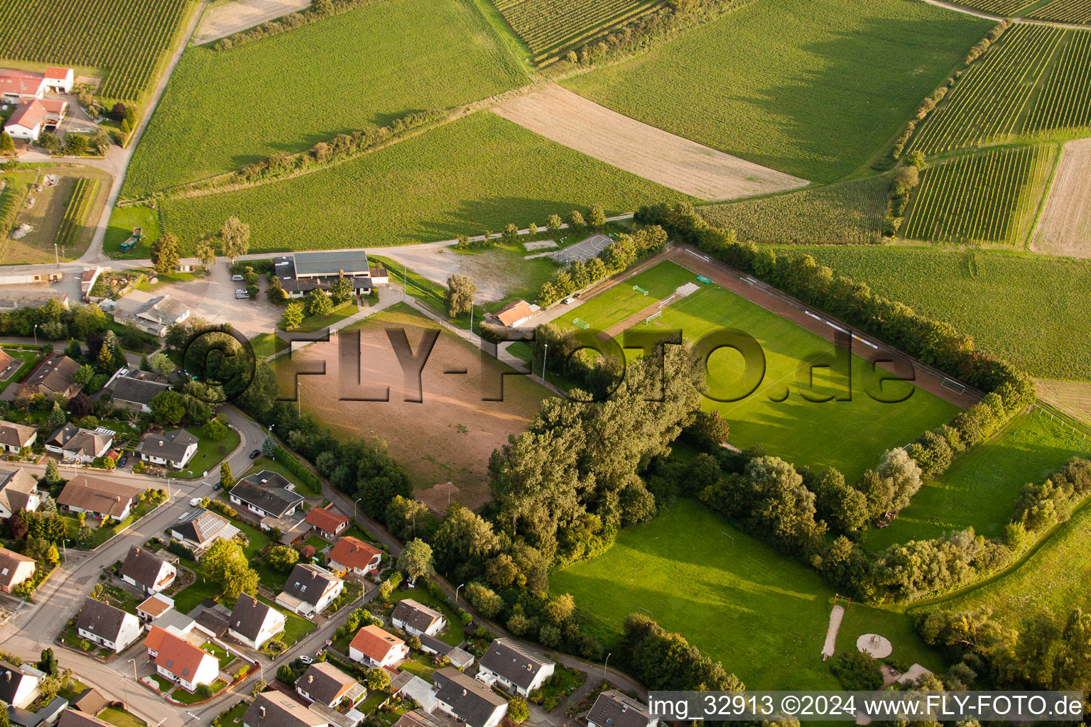 Vue aérienne de Terrains de sport à Insheim dans le département Rhénanie-Palatinat, Allemagne