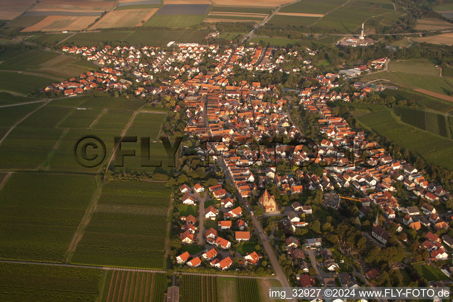 Photographie aérienne de Vue sur le village à Insheim dans le département Rhénanie-Palatinat, Allemagne