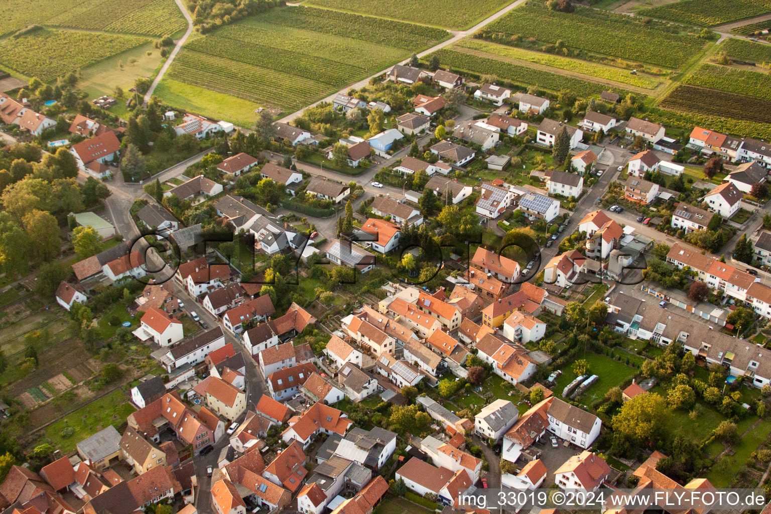 Neugasse à le quartier Godramstein in Landau in der Pfalz dans le département Rhénanie-Palatinat, Allemagne depuis l'avion