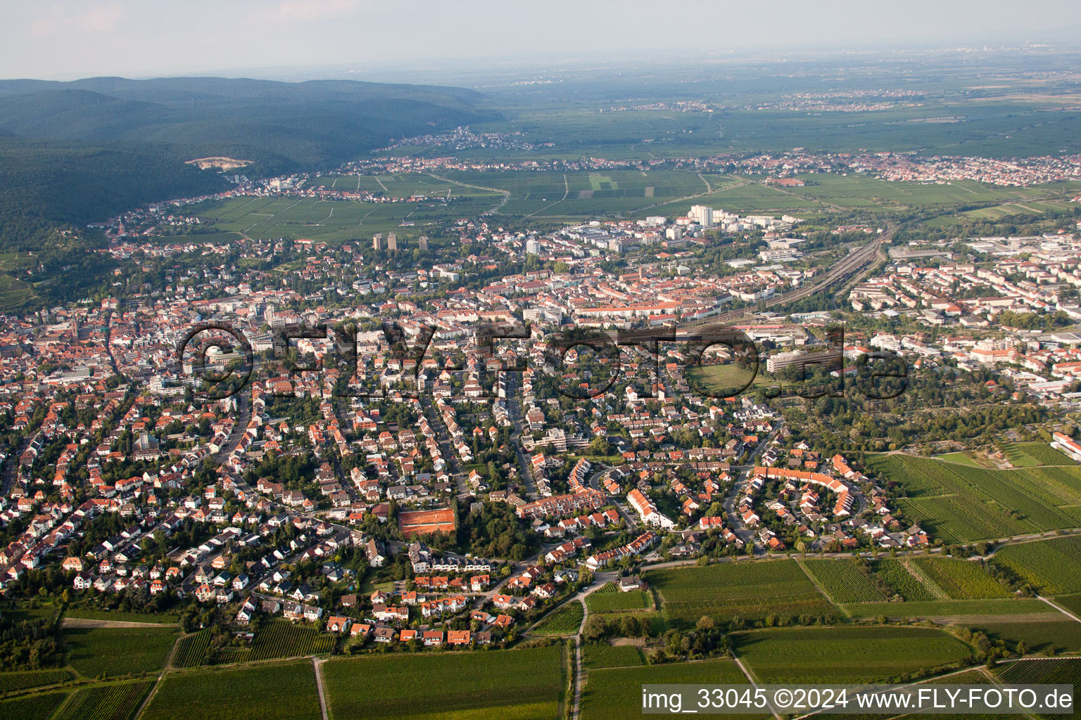 Vue aérienne de Du sud à Neustadt an der Weinstraße dans le département Rhénanie-Palatinat, Allemagne