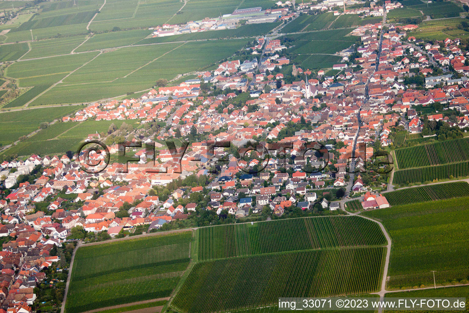 Vue aérienne de De l'ouest à Maikammer dans le département Rhénanie-Palatinat, Allemagne