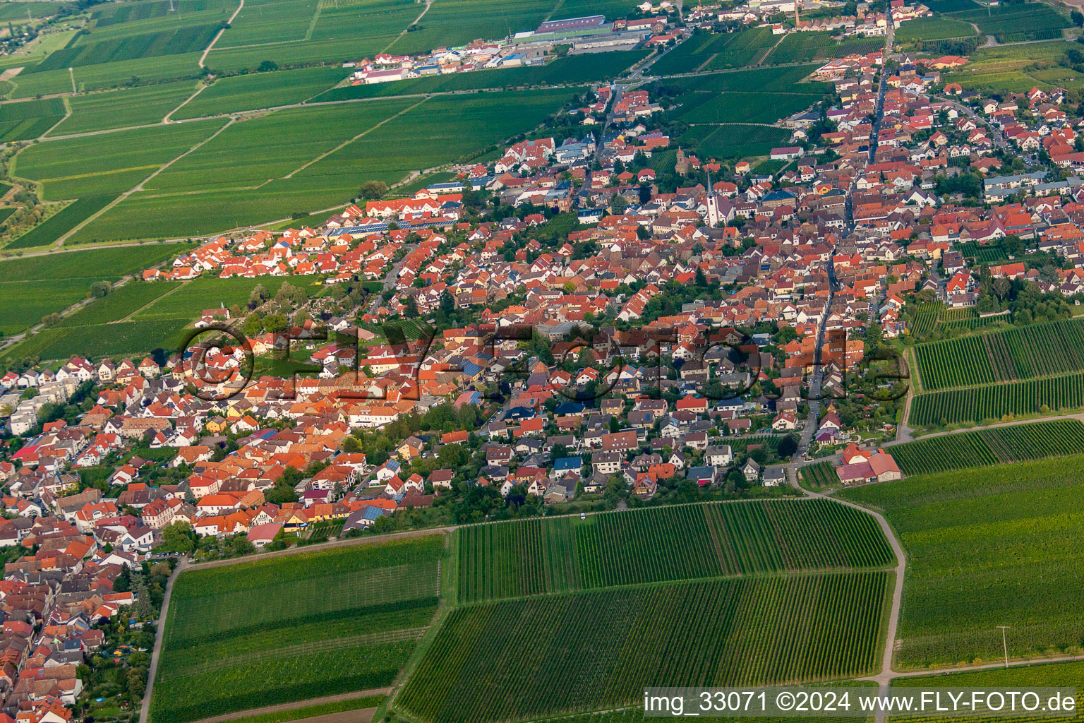 Vue aérienne de De l'ouest à Maikammer dans le département Rhénanie-Palatinat, Allemagne