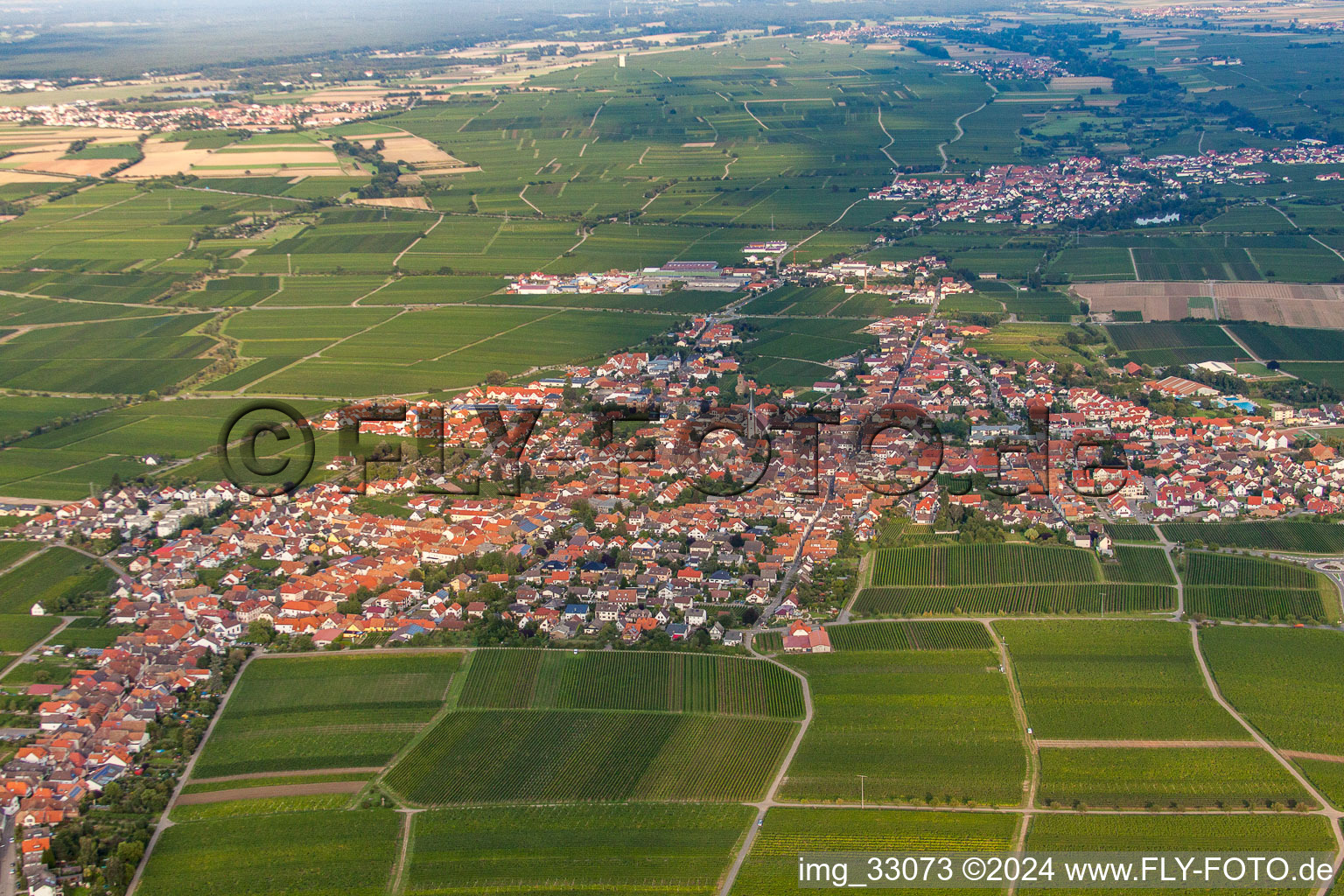 Vue oblique de De l'ouest à Maikammer dans le département Rhénanie-Palatinat, Allemagne