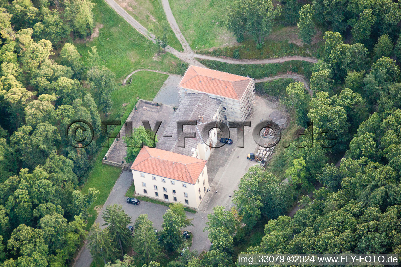 Château de la Villa Ludwigshöhe à Edenkoben dans le département Rhénanie-Palatinat, Allemagne d'en haut