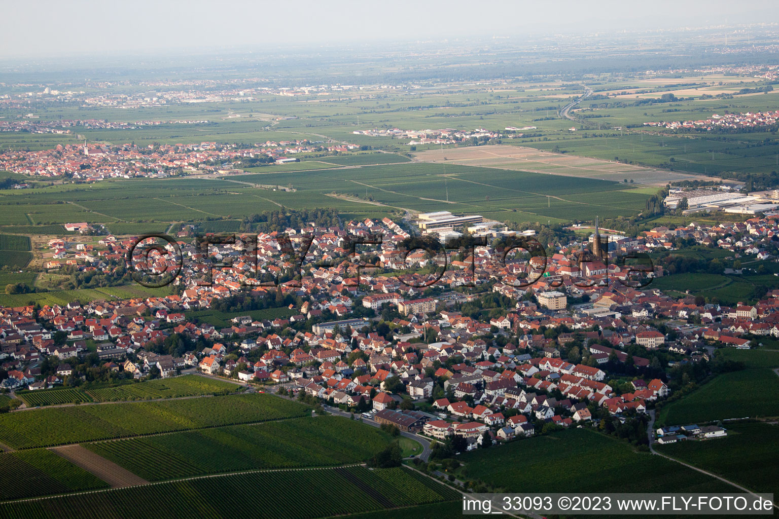 Vue aérienne de Du sud-ouest à Edenkoben dans le département Rhénanie-Palatinat, Allemagne