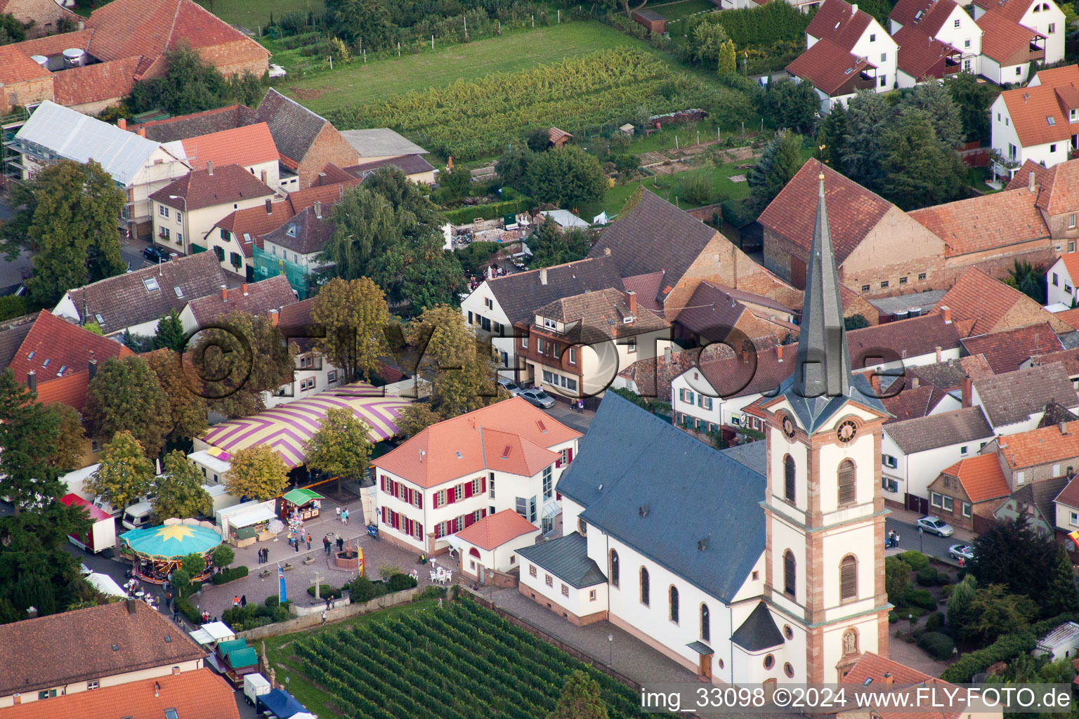 Edesheim dans le département Rhénanie-Palatinat, Allemagne vue du ciel