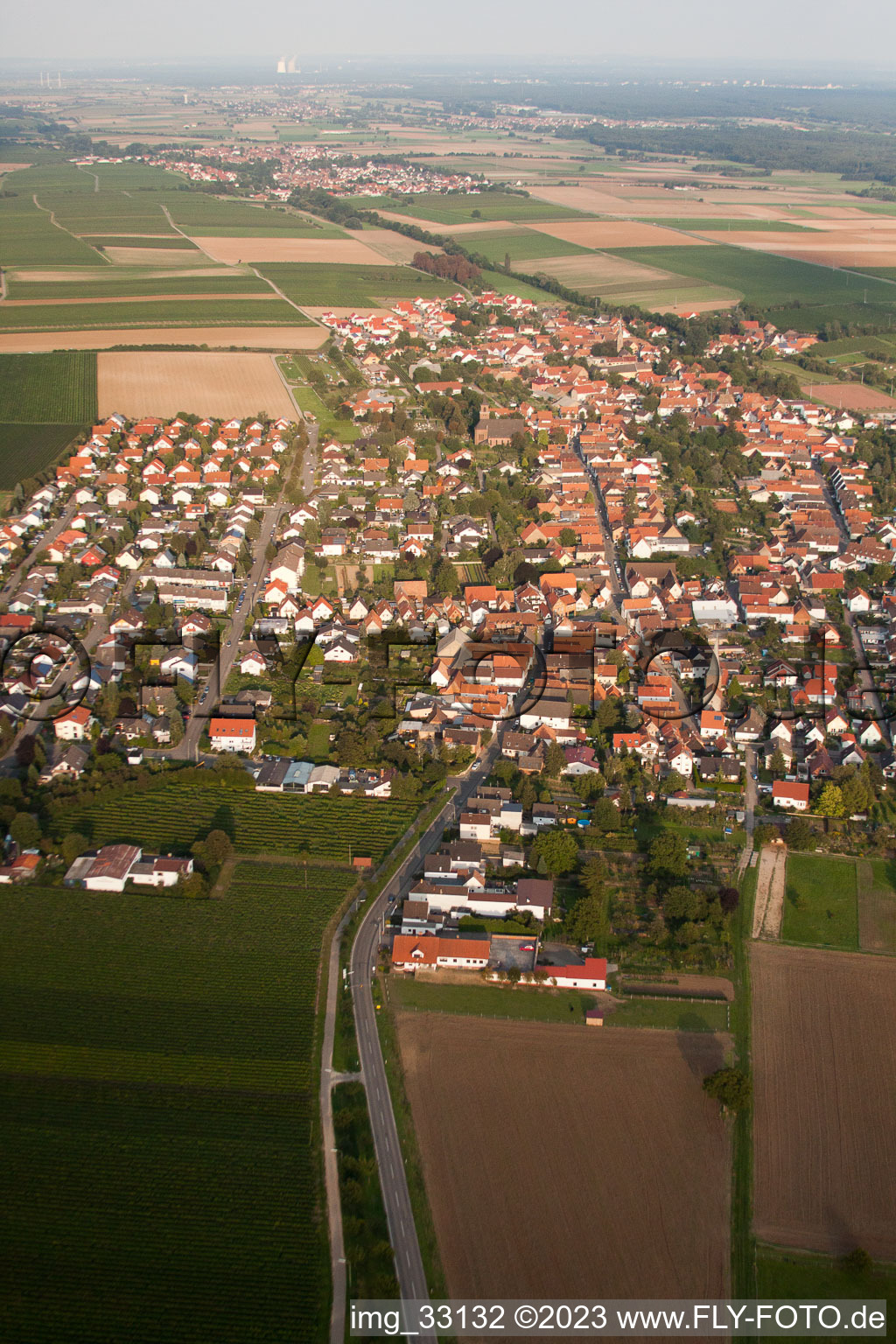 Photographie aérienne de Essingen dans le département Rhénanie-Palatinat, Allemagne