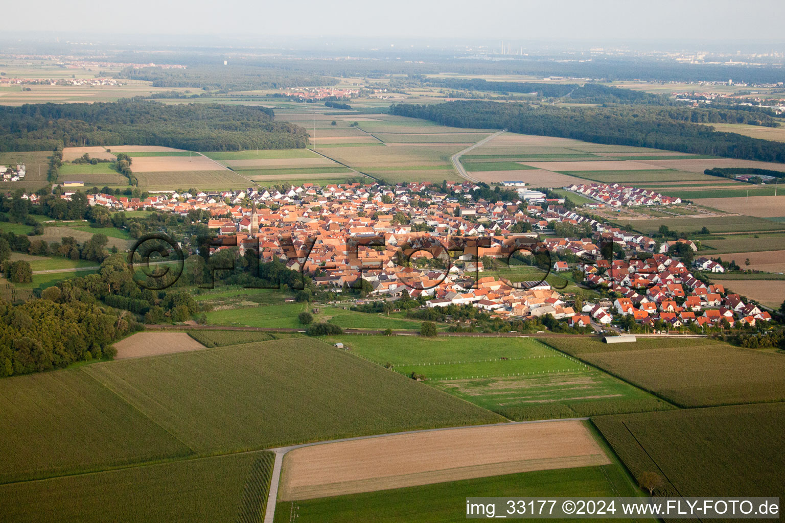 Photographie aérienne de Steinweiler dans le département Rhénanie-Palatinat, Allemagne