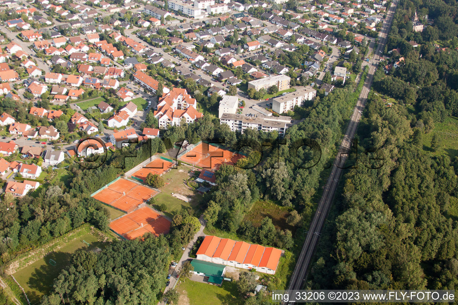 Vue aérienne de Club de tennis à Jockgrim dans le département Rhénanie-Palatinat, Allemagne