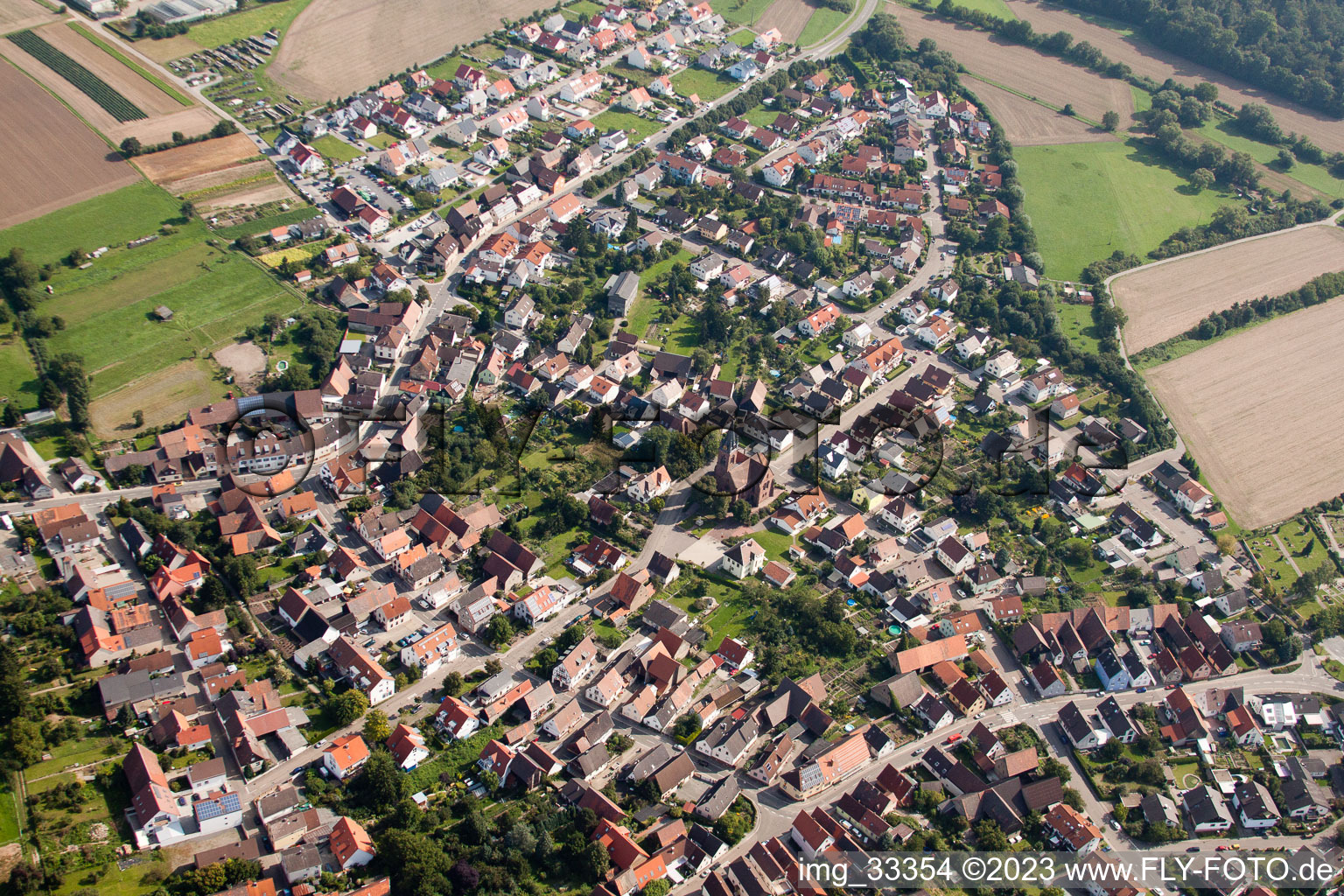 Quartier Staffort in Stutensee dans le département Bade-Wurtemberg, Allemagne d'un drone