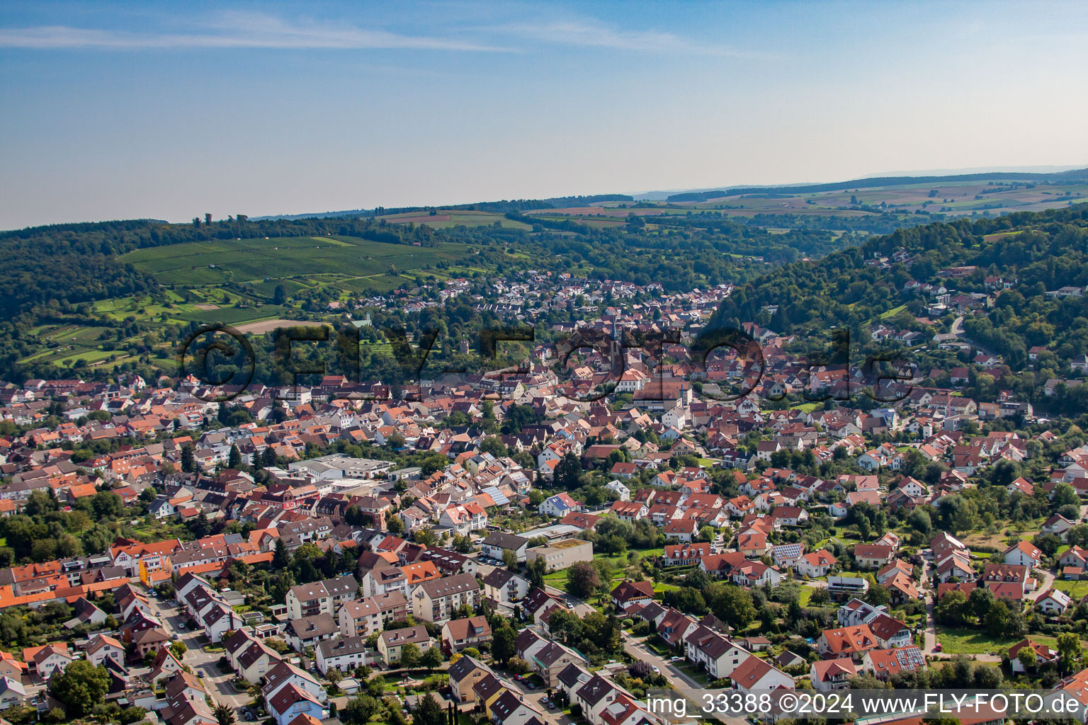 Vue oblique de Weingarten dans le département Bade-Wurtemberg, Allemagne