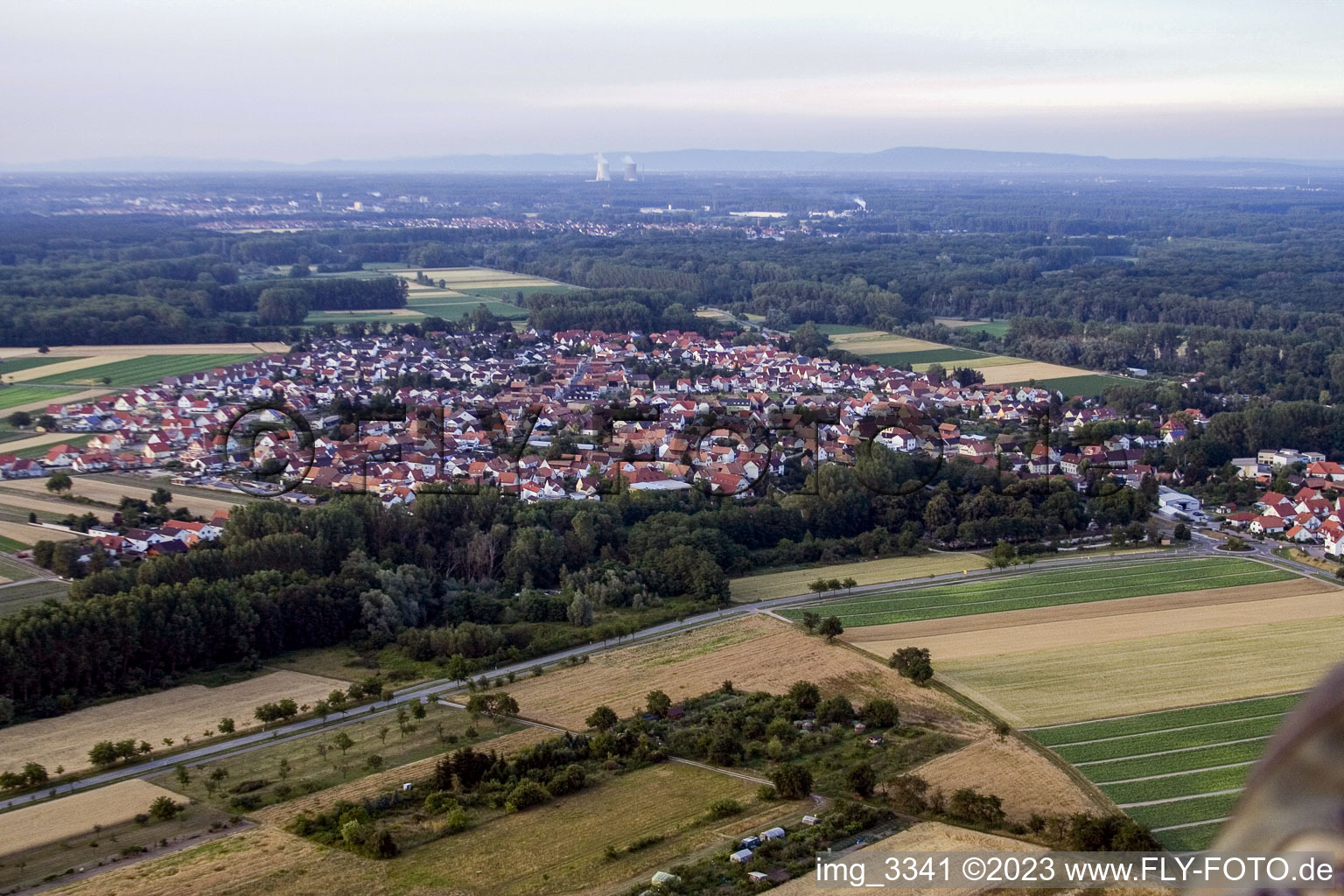 Vue aérienne de Du sud-ouest à Hördt dans le département Rhénanie-Palatinat, Allemagne
