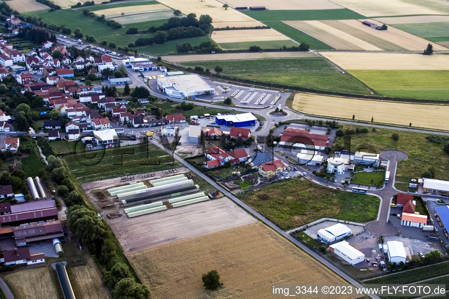 Vue aérienne de Anneau nord à Rülzheim dans le département Rhénanie-Palatinat, Allemagne