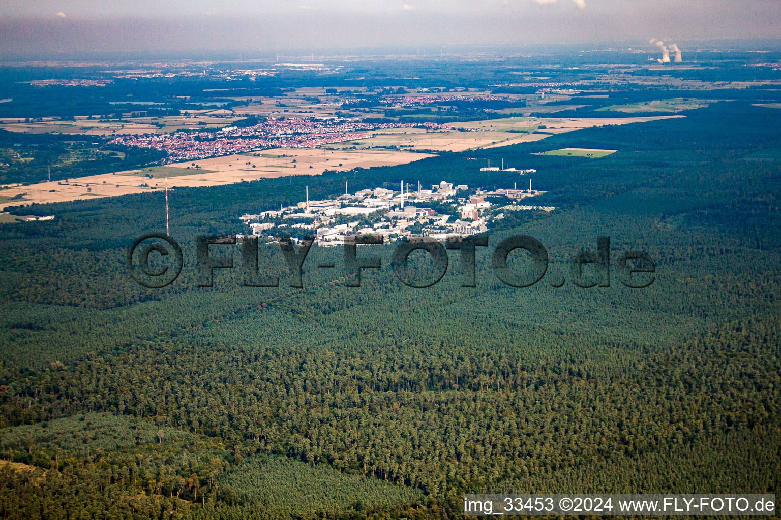 Vue aérienne de KIK, centre de recherche à le quartier Leopoldshafen in Eggenstein-Leopoldshafen dans le département Bade-Wurtemberg, Allemagne