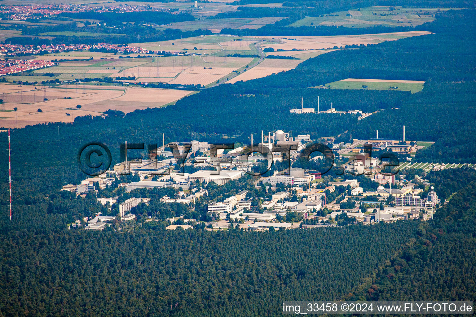 Photographie aérienne de KIK, centre de recherche à le quartier Leopoldshafen in Eggenstein-Leopoldshafen dans le département Bade-Wurtemberg, Allemagne