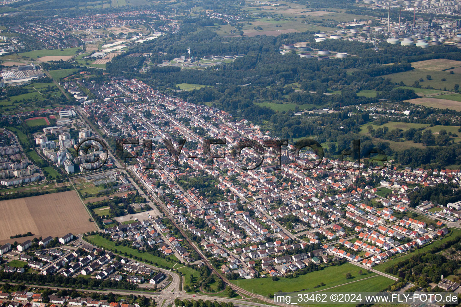 Quartier Neureut in Karlsruhe dans le département Bade-Wurtemberg, Allemagne vue du ciel