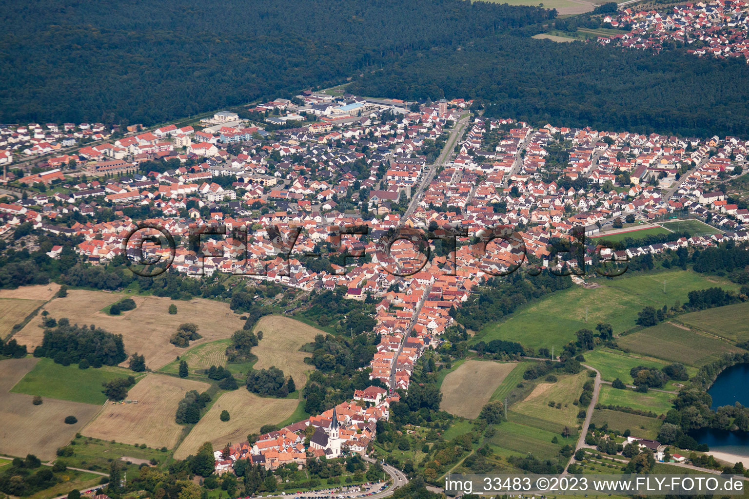 Jockgrim dans le département Rhénanie-Palatinat, Allemagne d'en haut