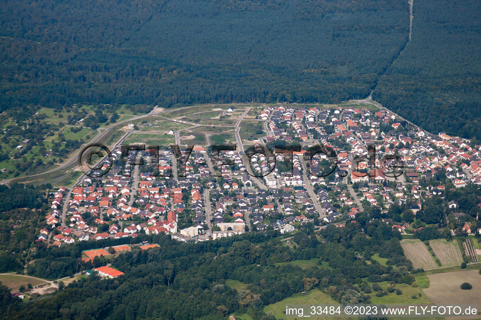 Jockgri à Jockgrim dans le département Rhénanie-Palatinat, Allemagne hors des airs