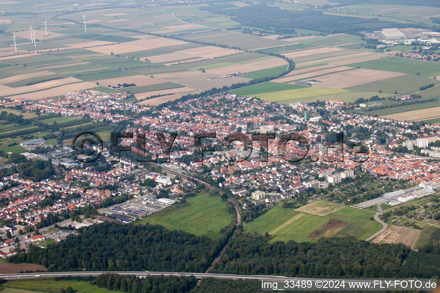 Vue oblique de Du sud-est à Kandel dans le département Rhénanie-Palatinat, Allemagne