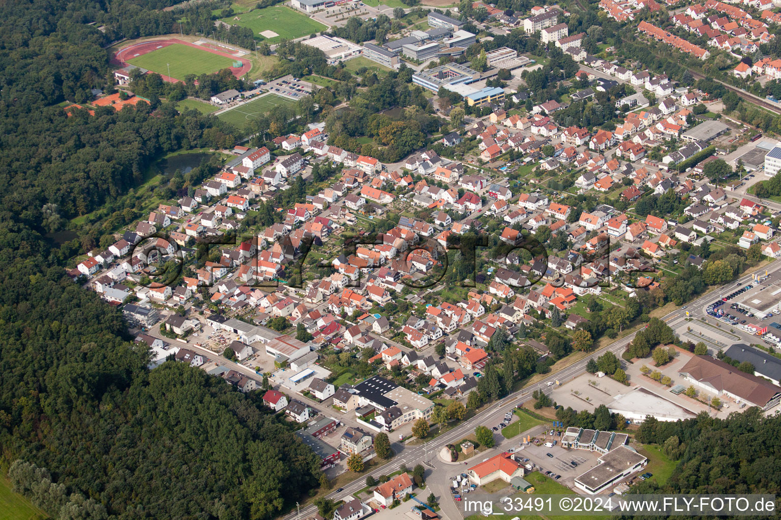 Vue aérienne de Règlement du sud-est à Kandel dans le département Rhénanie-Palatinat, Allemagne