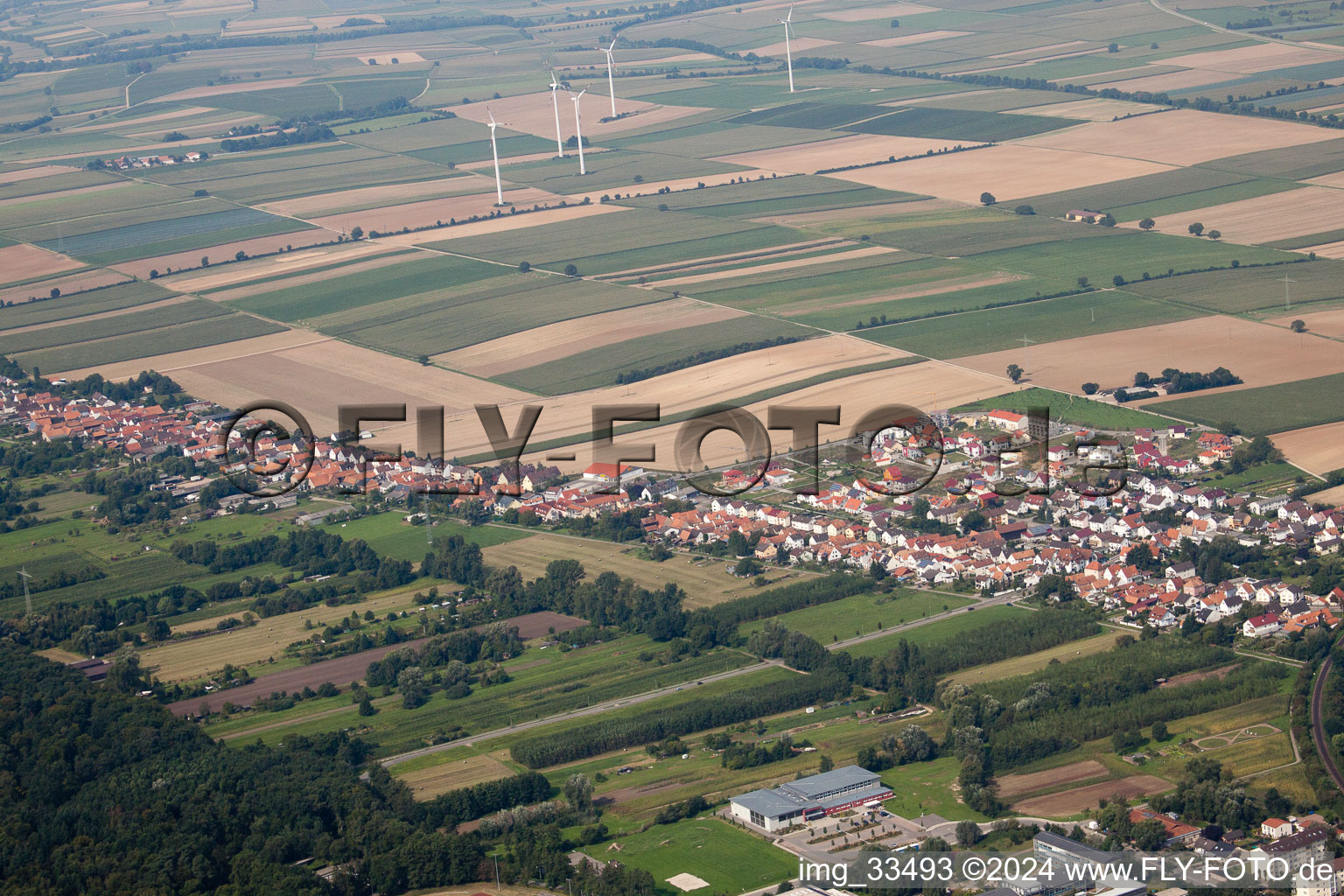 Du sud-est à Kandel dans le département Rhénanie-Palatinat, Allemagne vue d'en haut