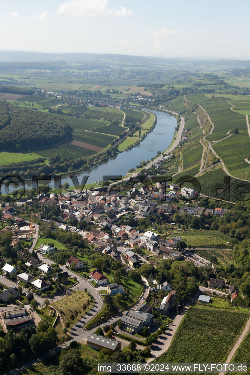 Wormeldange dans le département Greiwemacher, Luxembourg hors des airs