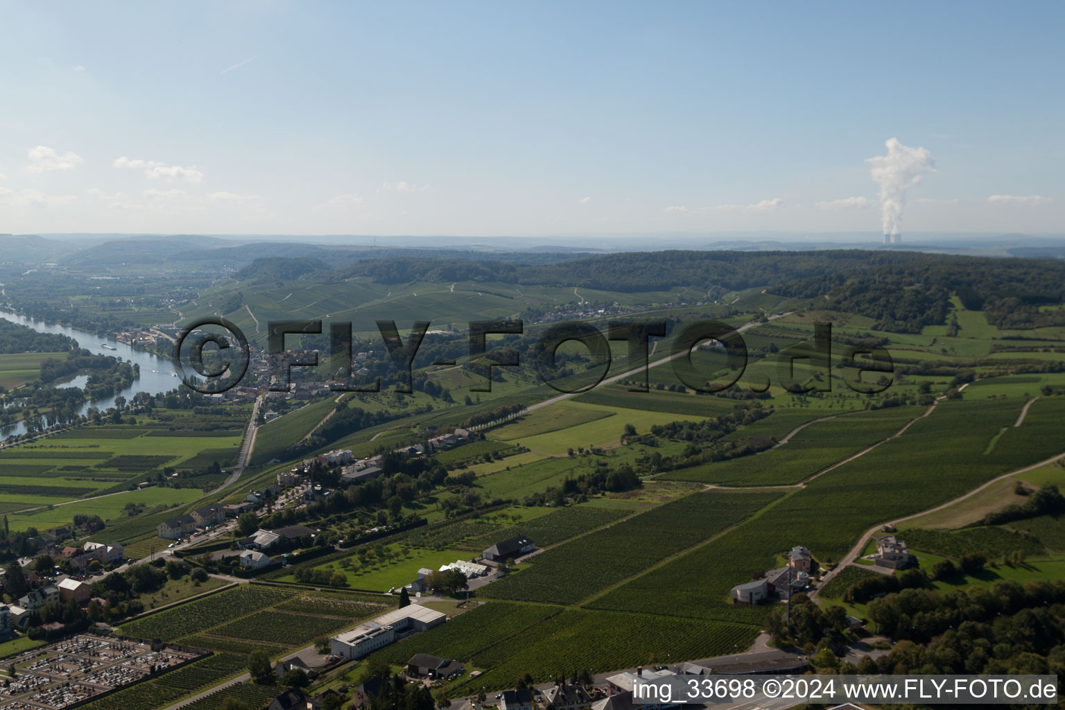 Vue aérienne de Remich dans le département Remich, Luxembourg