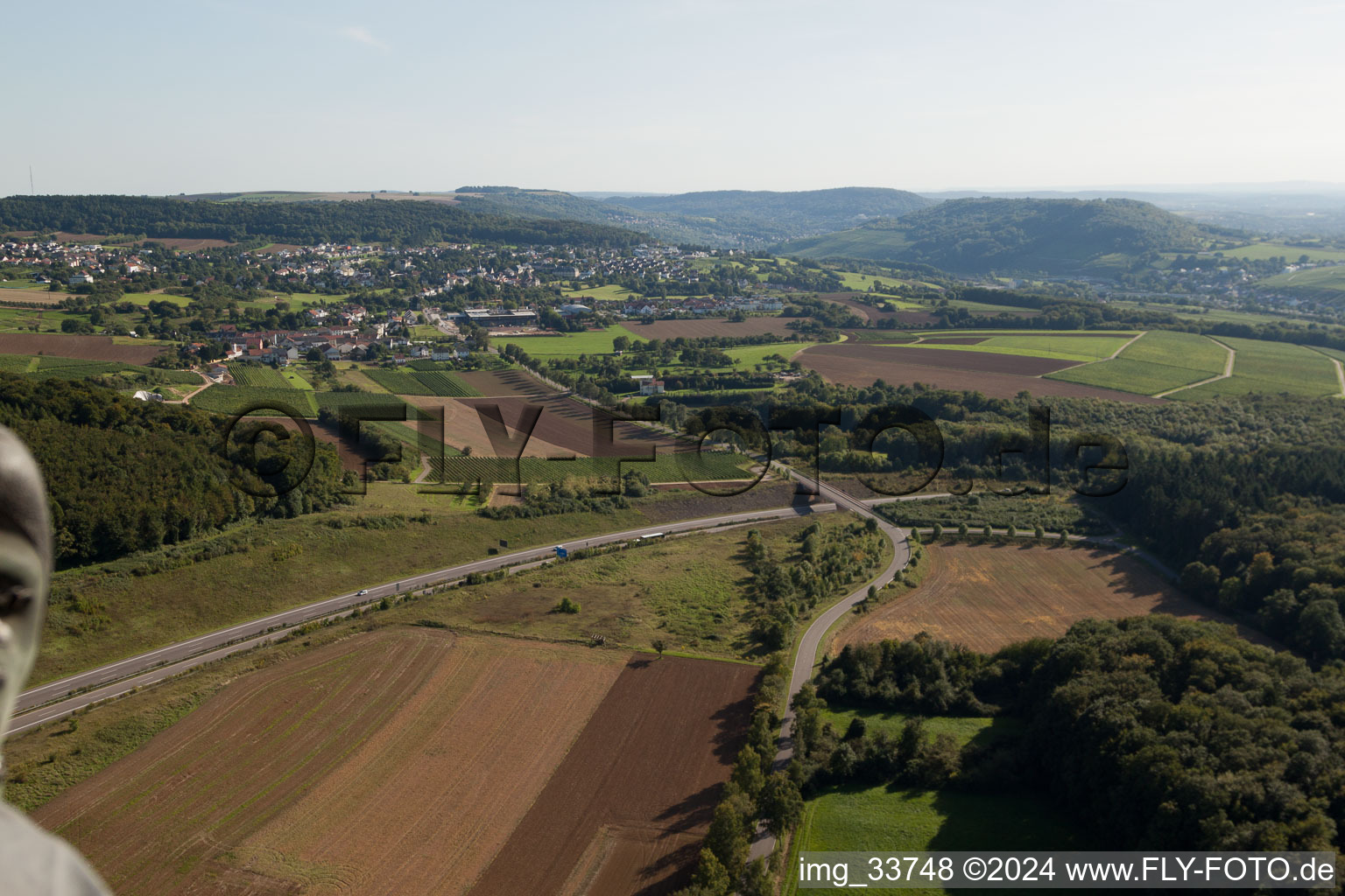 Vue aérienne de Borg, A8 à le quartier Sehndorf in Perl dans le département Sarre, Allemagne