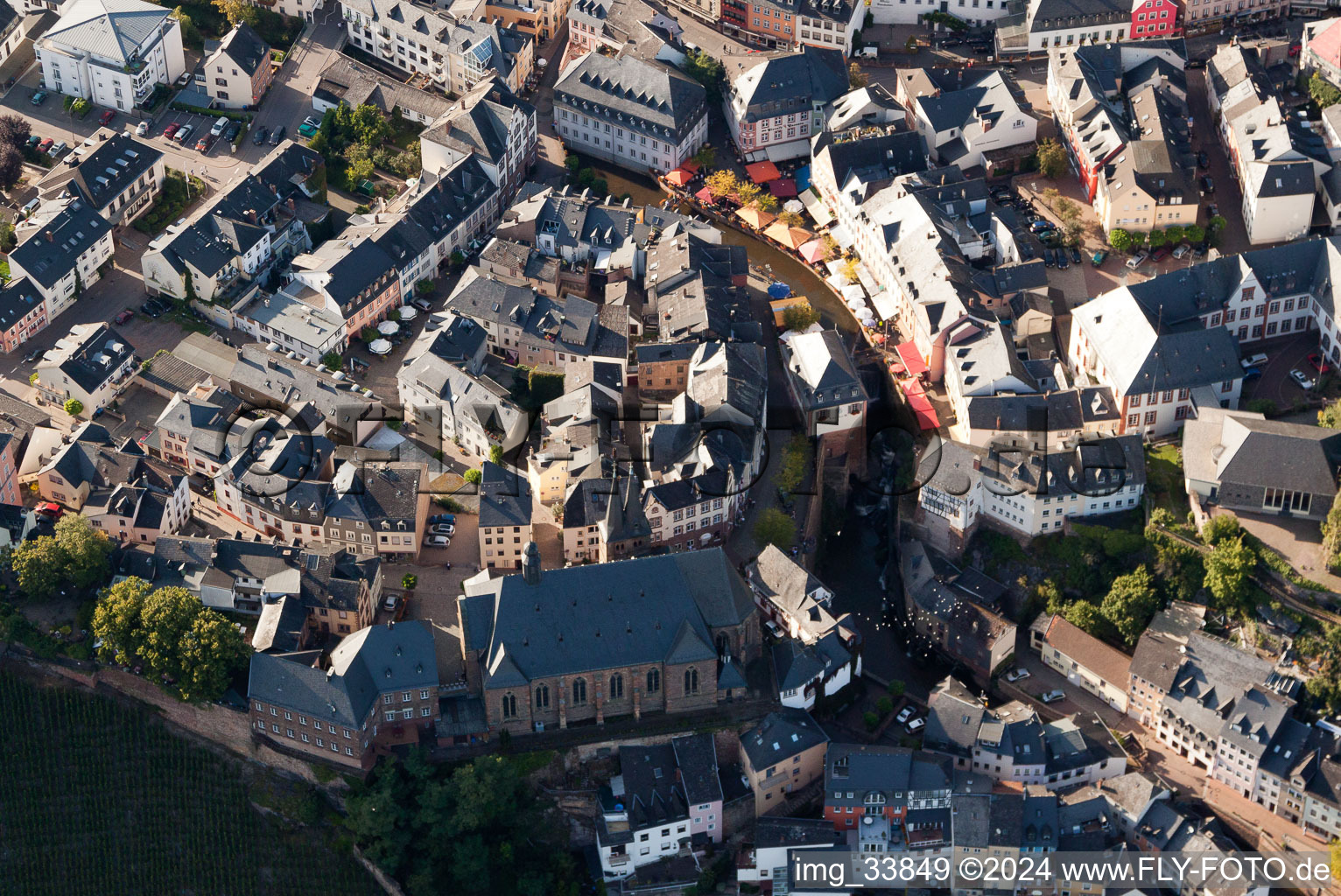 Photographie aérienne de Zones riveraines de la Sarre à le quartier Beurig in Saarburg dans le département Rhénanie-Palatinat, Allemagne