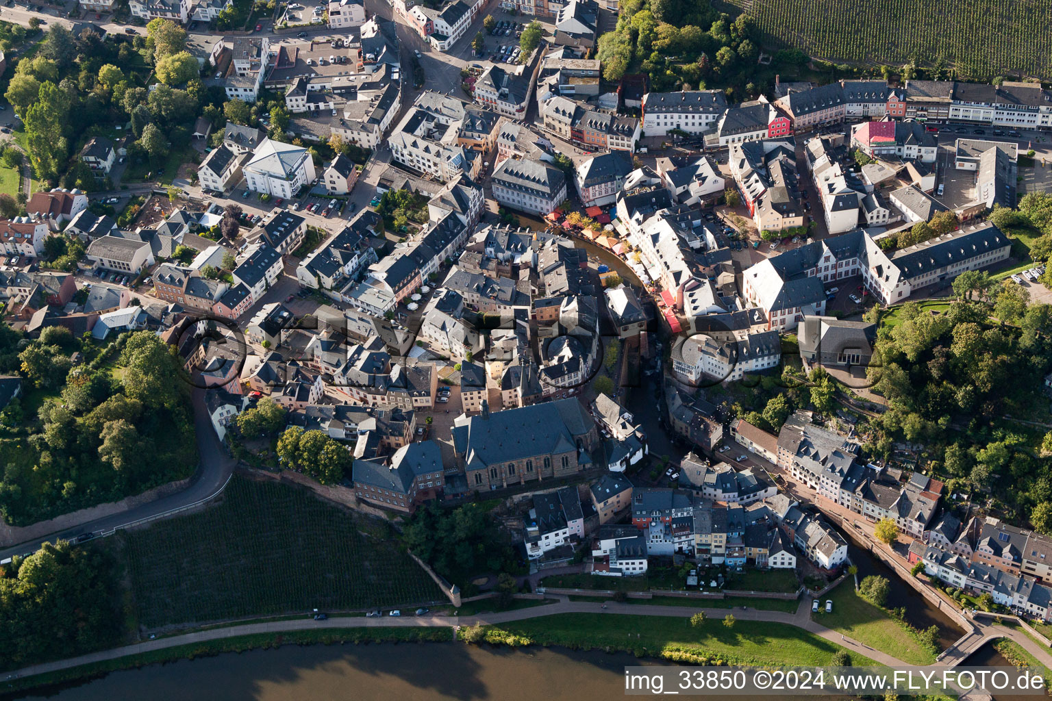 Saarburg dans le département Rhénanie-Palatinat, Allemagne vue du ciel