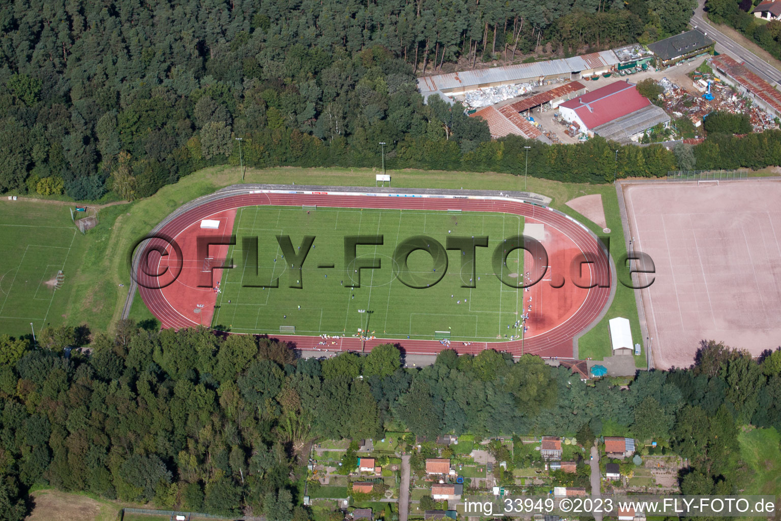 Vue aérienne de Terrain de sport à Bellheim dans le département Rhénanie-Palatinat, Allemagne
