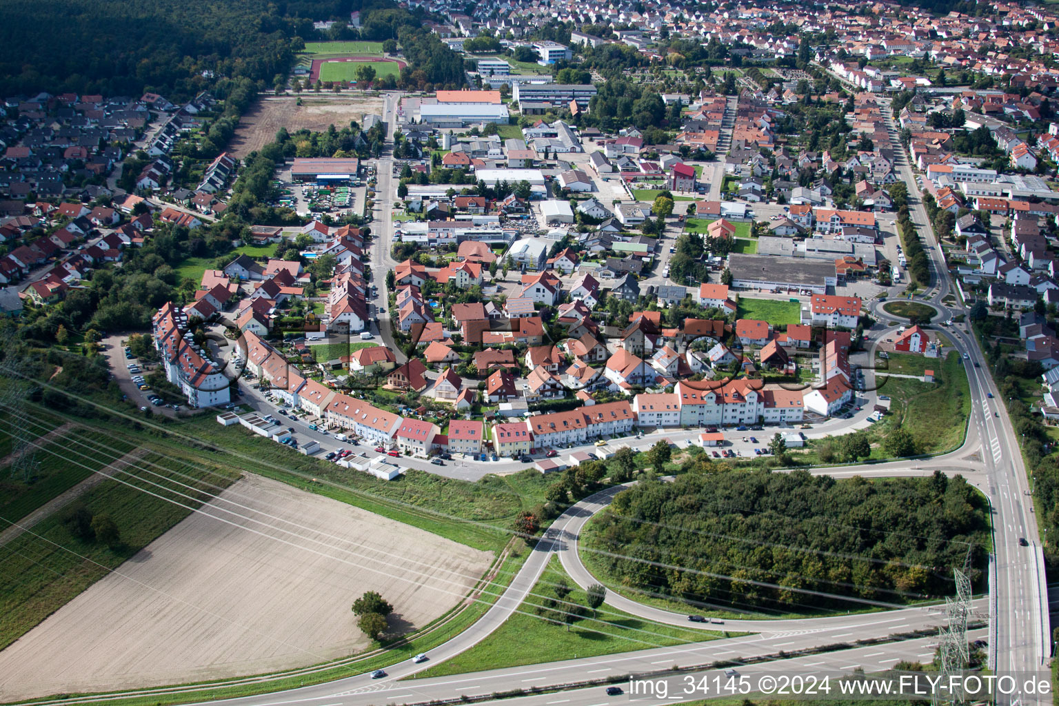 Image drone de Rülzheim dans le département Rhénanie-Palatinat, Allemagne