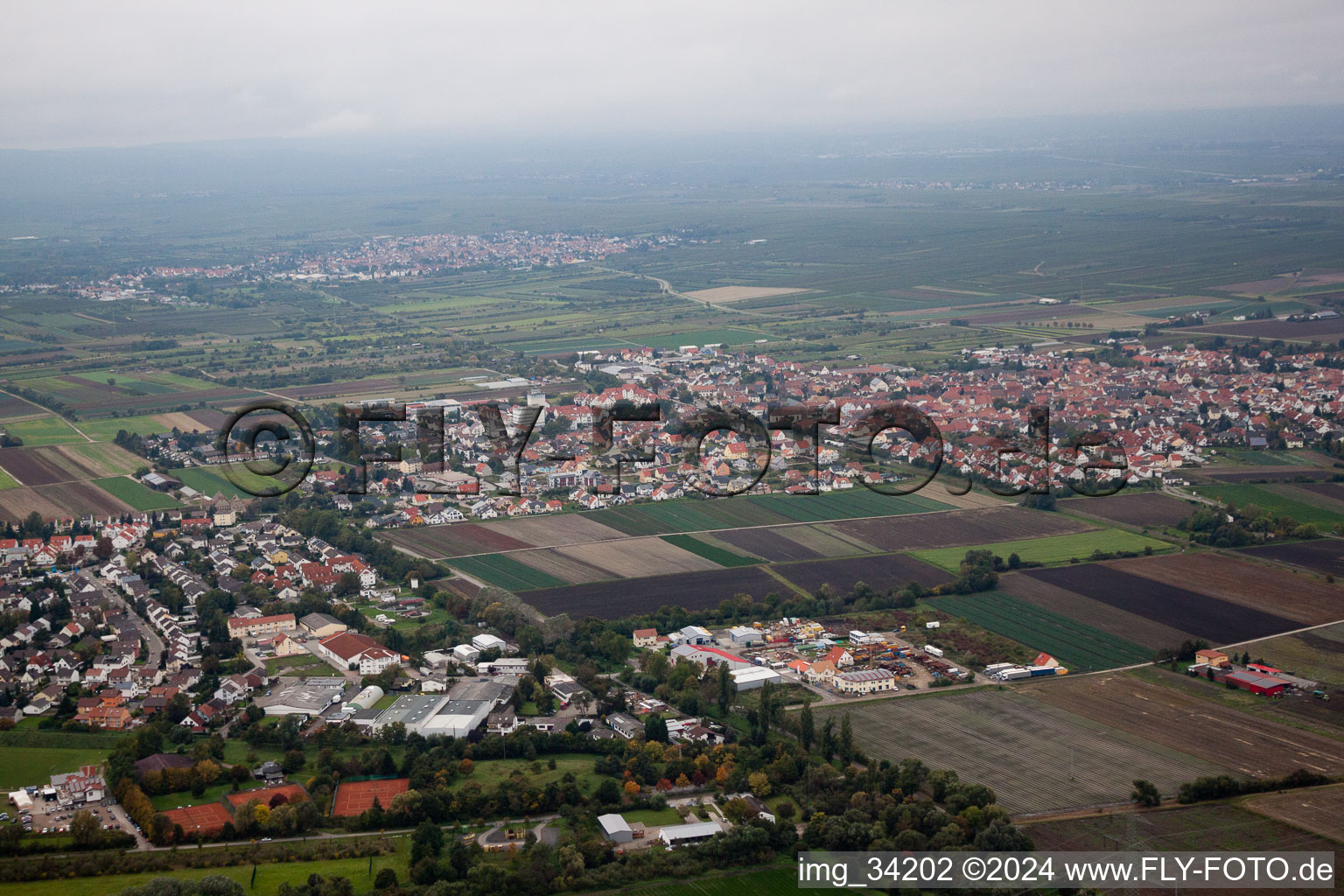 Photographie aérienne de Lambsheim dans le département Rhénanie-Palatinat, Allemagne