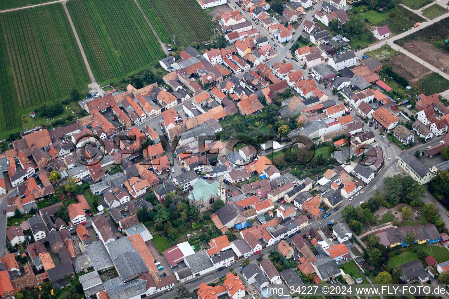 Ellerstadt dans le département Rhénanie-Palatinat, Allemagne vue du ciel